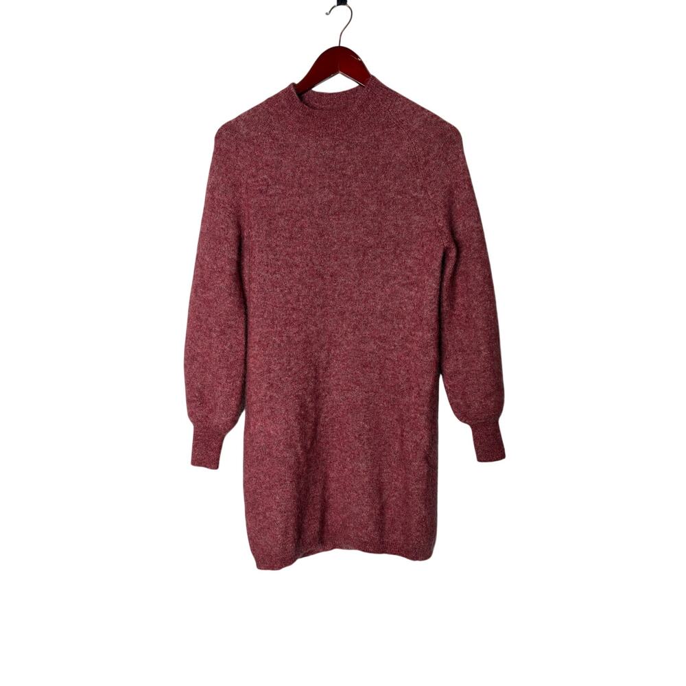 Sezane Enola sweater dress in rosewood balloon sleeves sz S - Picture 2 of 6